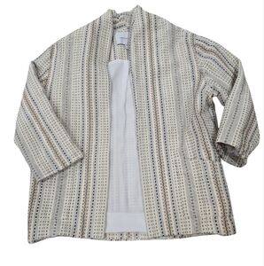 Amour Vert Striped Blazer - Cream and Black